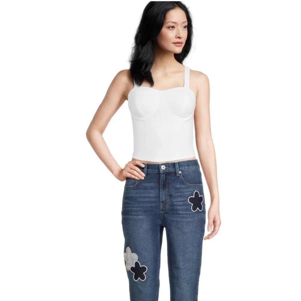 No Boundaries Juniors Eyelet Bustier Tank Top